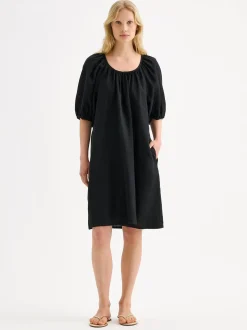 DONNA lyhyt pellavamekko - musta
