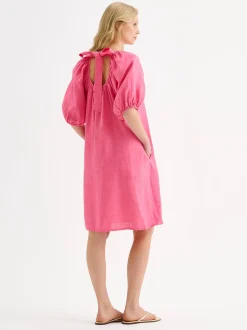 DONNA lyhyt pellavamekko - pinkki