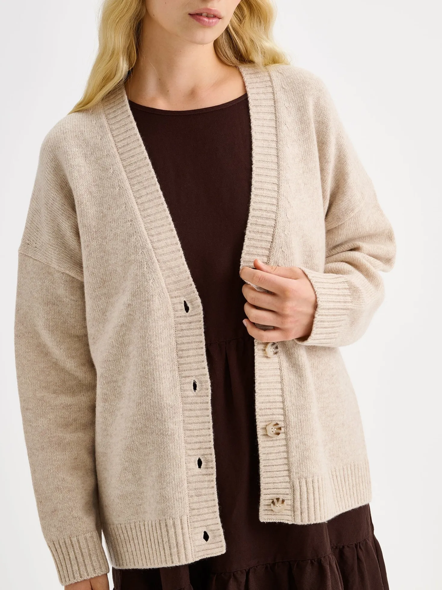LANA oversize neuletakki - beige