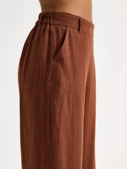 SAARI culottes-pellavahousut - ruskea